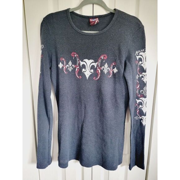 Phillip Laurent Men's XL Avangard T-Shirt Comb Cotton Stretch L/S Silver Sparkle - Picture 9 of 11